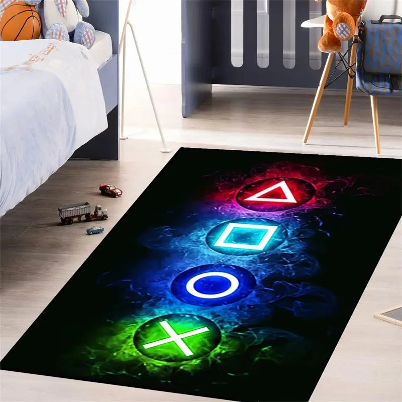 Gaming Controller Carpet Large Area Big Rugs for Decorations Boys Gamer Living Room Hallway Balcony Runner Mats Bedroom Doormat