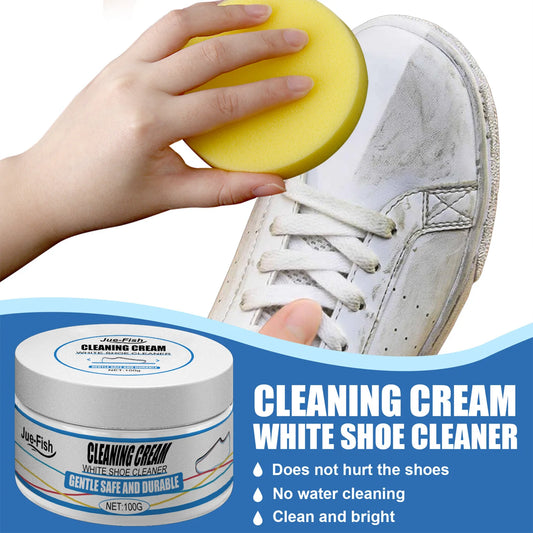 Household White Shoe Cleaning Cream Sneaker Stain Cleaning Foam Cleaner Shoes Whitening Cleansing Tool With Sponge