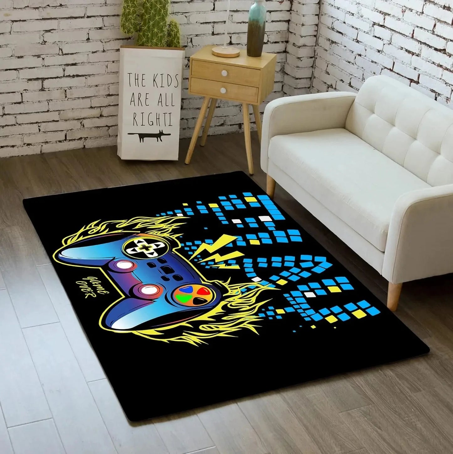 Gaming Controller Carpet Large Area Big Rugs for Decorations Boys Gamer Living Room Hallway Balcony Runner Mats Bedroom Doormat